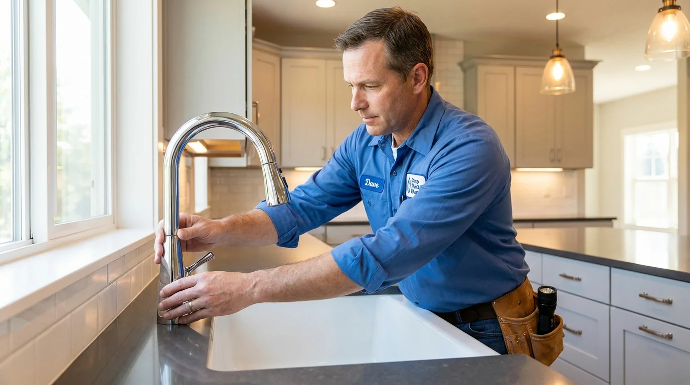 Kitchen faucet installation by Johns Plumbing LLC in Stewartstown